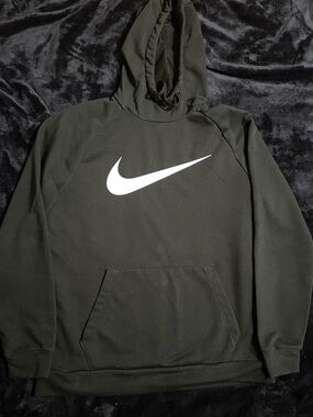 Nike Black Hoodie with White Swoosh Logo